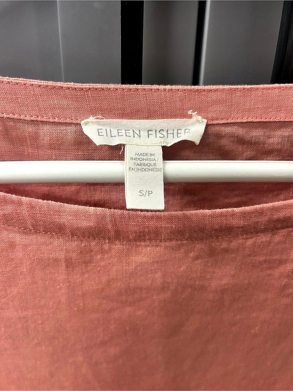 Eileen Fisher Organic Linen Bateau Neck  Top - Picture 3 of 5
